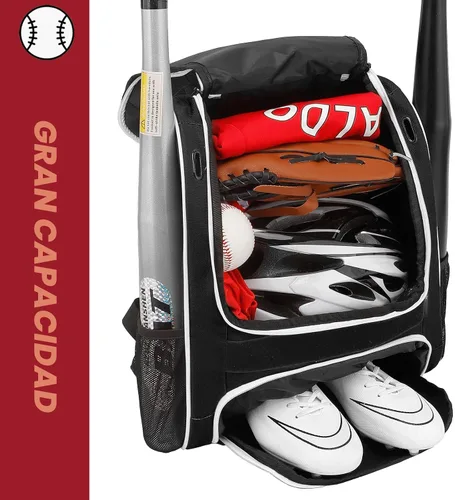 Miniatura 7 de Hsmihair Bolsa de béisbol - Mochila de béisbol para béisbol, compartimento principal grande, softball y equipo para jóvenes y adultos