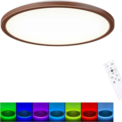 Miniatura 9 de Annaror Lámpara de techo LED RGB de montaje empotrado con control remoto, lámpara de techo de 12 pulgadas con retroiluminación que cambia