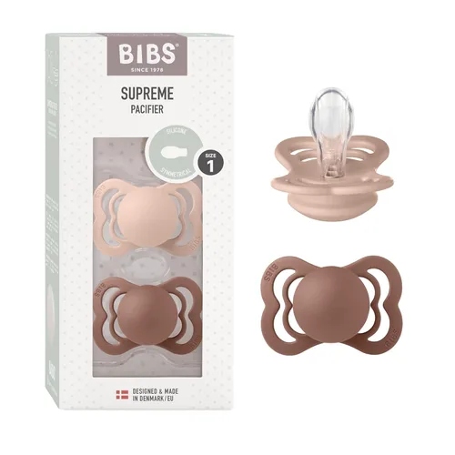 Miniatura 8 de BIBS Supreme Chupete para Bebé Paquete de 2 Hecho en Dinamarca Chupete Tranquilizador Sin BPA, Pezón Simétrico. Silicona, Talla 1 (0-6 Meses)