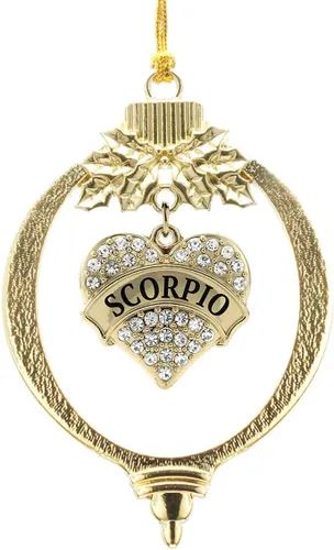 Miniatura 160 de Inspired Silver - Twin #1 - Adorno de Navidad dorado - Adorno de árbol de Navidad con dije de corazón con circonita cúbica - Decoración colgante