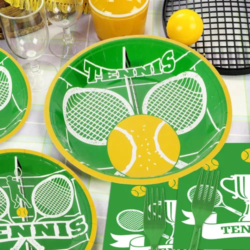 Miniatura 5 de 96 piezas de suministros para fiesta de tenis para 24 invitados, pelotas de tenis, juegos deportivos, decoración de fiesta, temática de sóftbol