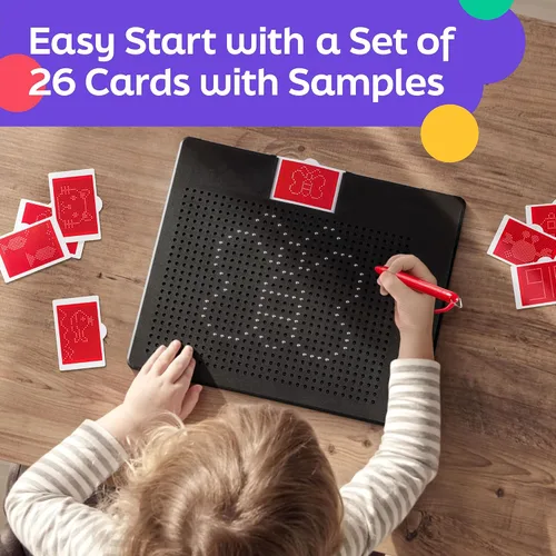 Miniatura 5 de AYNAT FUN Tablero de dibujo magnético grande para niños y niños pequeños con cuentas y lápiz óptico magnético, juguete magnético para tabletas