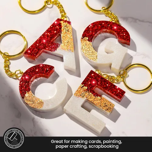 Miniatura 6 de Leobro - Purpurina roja, 0.025" de brillantina artesanal para resina, manualidades, uñas, cuerpo, DIY, artes y manualidades, 0.64 MM Rojo