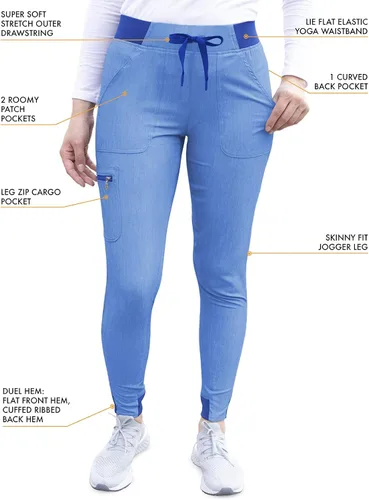 Miniatura 4 de Adar Pro - Conjunto de ropa quirúrgica con mejora de movimiento para mujer, blusa médica con cuello en V y pantalón médico deportivo y para yoga
