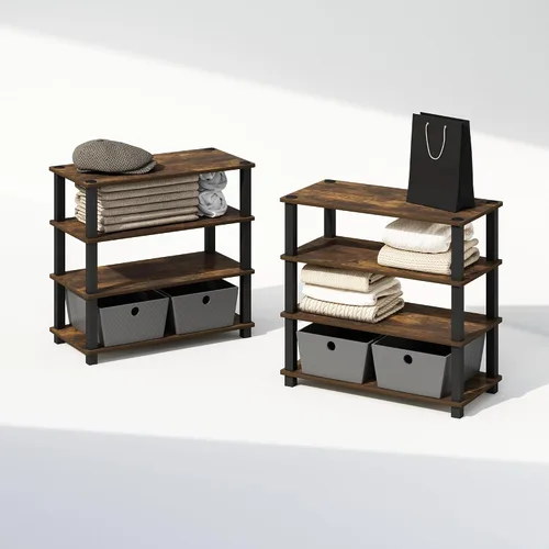 Miniatura 18 de Furinno Turn-N-Tube Organizador de encimera de cocina, estante organizador de encimera de esquina de 2 niveles, estante esquinero, para cocina