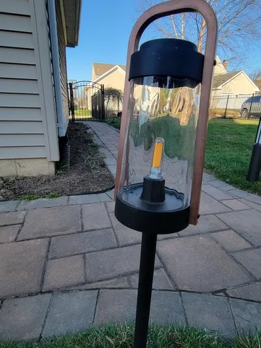 Miniatura 2 de Hampton Bay Oakman - Luz LED de bajo voltaje, color negro y cobre con vidrio de agua transparente