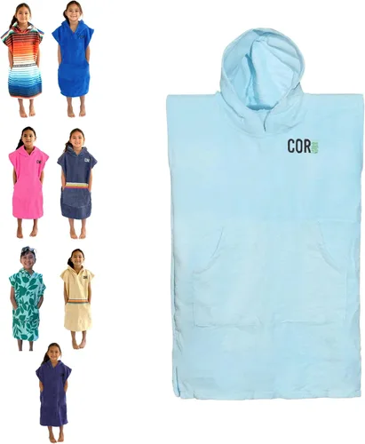 COR Batas de toallas en forma de jorongo para niños, unisex. Colores claros y azul. Para niños entre 3 y 10 años Knightrider