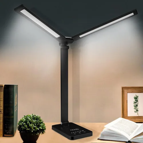 NUNET Lámparas LED de escritorio para oficina en casa, lámpara de piano para piano vertical, lámparas de escritorio de aluminio giratorias con