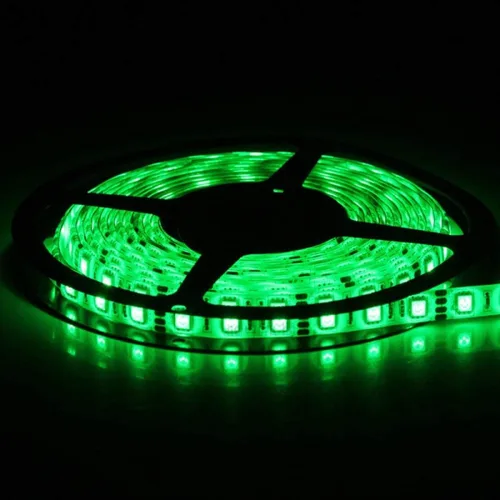 Miniatura 16 de Tira de luces LED impermeable verde, 16 pies/5 m SMD5050 300 LEDs DC12V cinta LED flexible y cortable (sin adaptador/enchufe de 12V)