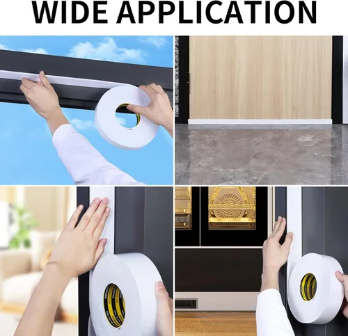 Miniatura 6 de Cinta adhesiva de espuma EVA de una sola cara de 1.2 pulgadas x 16.4 pies, burlete de espuma blanca, sello de puerta y cinta aislante de ventana