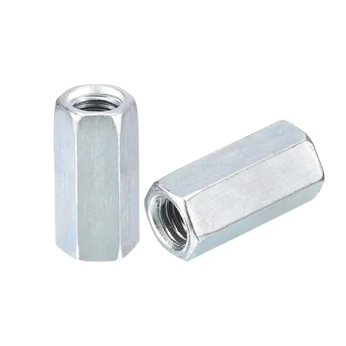 Miniatura 20 de uxcell 10 tuercas de acoplamiento M5x8x12mm - Acoplador de varilla roscada hexagonal de acero al carbono galvanizado para muebles, electrónico