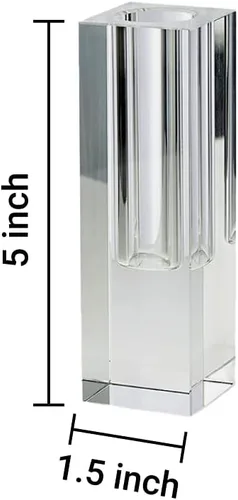Miniatura 5 de Serene Spaces Living Jarrón cuadrado pequeño y moderno de cristal, florero decorativo para centros de mesa de boda, eventos, fiestas, detalles