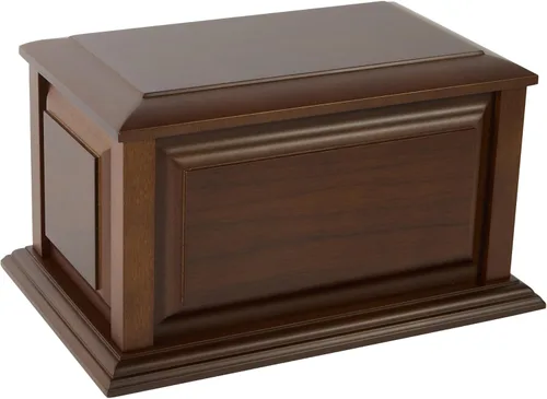 Urna de cremación funeraria extra grande de madera hecha a mano para cenizas humanas adultas de hasta 320 libras Negro claro