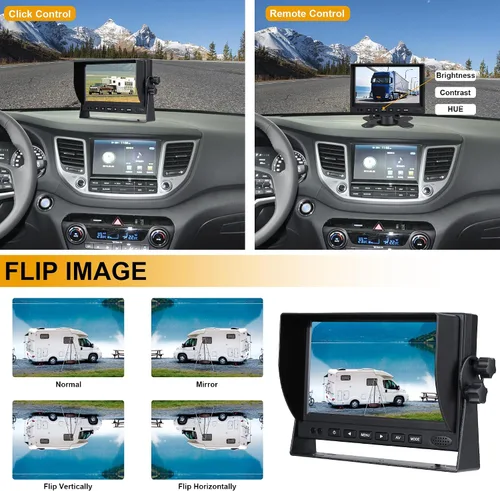 Miniatura 7 de Cámara de respaldo para caravana, HD 1080P cámara trasera con cámara de respaldo con monitor de 7 pulgadas para caravana, camión, remolque