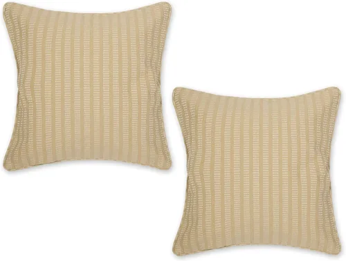 Miniatura 25 de DII Colección de fundas de almohada, algodón reciclado, cremallera oculta, 18x18, Dobby Plus, blanco roto, 2 piezas