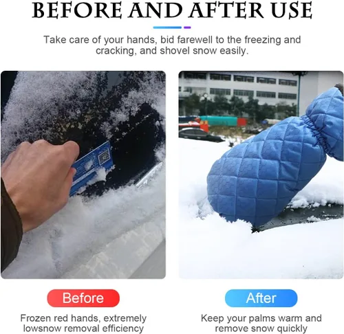 Miniatura 5 de Fekey&JF - Guante raspador de hielo para coche, removedor de nieve impermeable, guantes raspadores de nieve con acolchado cálido y agarre cómodo