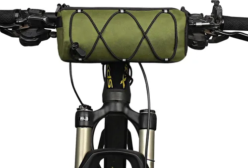 Miniatura 8 de KOSIBATE Bolsa para manillar de bicicleta con correa para el hombro, bicicletas de carretera de montaña, bolsa frontal de almacenamiento (negro)