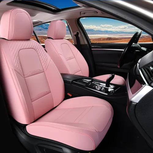Miniatura 19 de Coverado Fundas para Asientos de Coche, Protector de Asiento con Soporte Lumbar y Reposacabezas Removible, Cojín de Asiento de Piel Transpirable