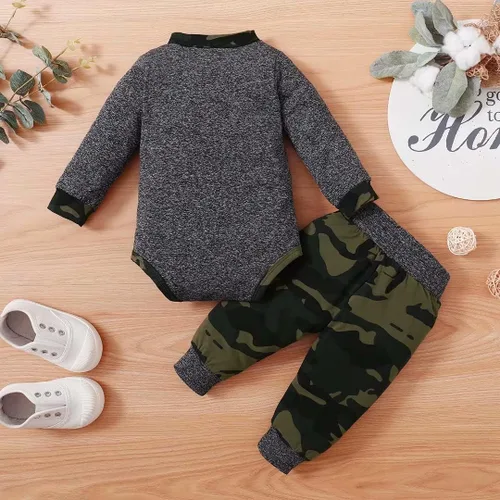 Miniatura 3 de Tepuce Ropa para bebé niño, conjunto de 2 piezas para otoño e invierno
