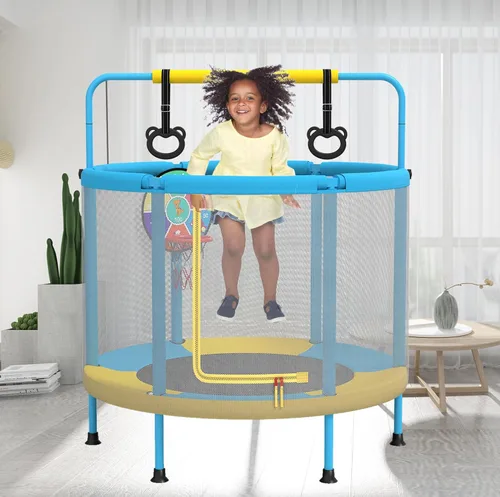 Miniatura 5 de Trampolín de 60 pulgadas para niños, mini trampolín 6 en 1 de 5 pies para interiores y exteriores, juguetes de Navidad, regalos de cumpleaños