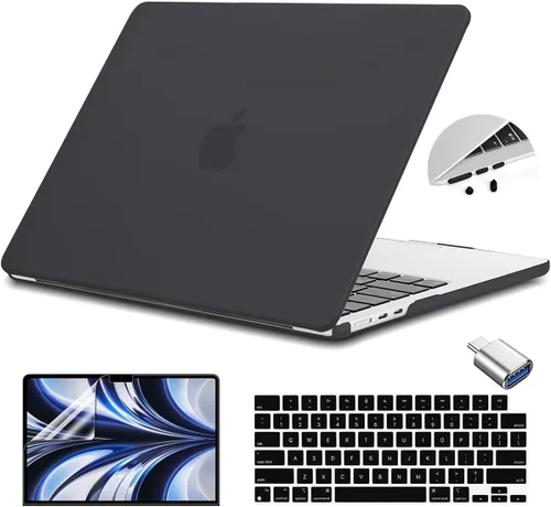 Miniatura 10 de Teryeefi Funda compatible con M3 MacBook Air de 15 pulgadas 2023 2024 versión A3114/A2941, carcasa rígida de plástico con cubierta de teclado