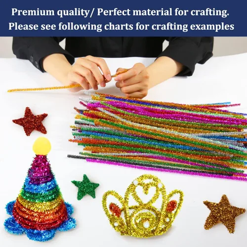 Miniatura 3 de Limpiadores de tuberías, limpiadores de tuberías para manualidades, manualidades y artesanías, manualidades, suministros para manualidades, Purpurina