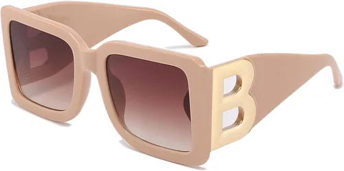 Miniatura 61 de PORADAY Gafas de sol cuadradas grandes de moda para mujeres y hombres, marco grueso negro de lujo, gafas de sol modernas con montura grande