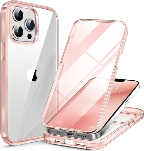 Miniatura 26 de Miracase Funda para iPhone 13 de 6.1 pulgadas, [sin burbujas] funda de teléfono de cuerpo completo con pantalla de vidrio completa integrada, sin