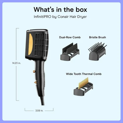 Miniatura 7 de INFINITIPRO BY CONAIR - Secador de pelo para peinado 3 en 1, secador de pelo de 1875 W y 3 accesorios