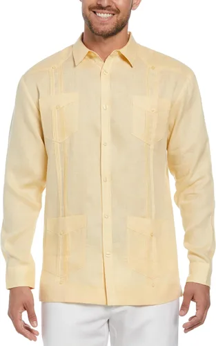 Miniatura 14 de Cubavera Camisa Guayabera de manga larga con cuatro bolsillos para hombre, 100 % de lino, detalle de pinzas, ajuste relajado