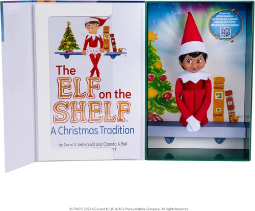 Miniatura 3 de The Elf on the Shelf: Una Tradición Navideña - Muñeca Elfo de las Girl Scouts con Ojos Marrones - Incluye Libro de Cuentos Artísticamente Ilustrado