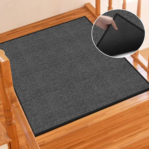 Miniatura 8 de GOYLSER Alfombras de Escalera de Yute Antideslizantes con Respaldo de Goma, 15 Piezas Tapetes Negros para Escaleras de Interiores, Almohadillas