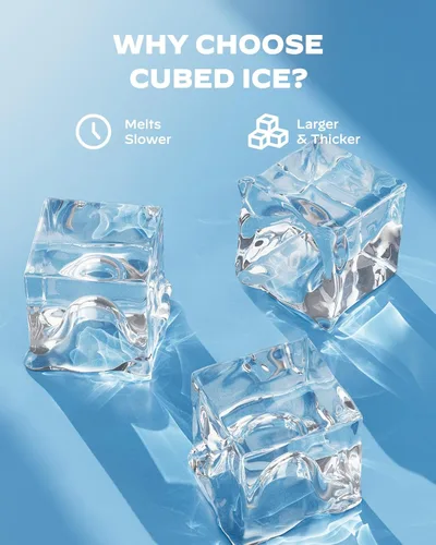 Miniatura 4 de Máquinas de hielo Silonn para encimera, 44 libras por día, 2 formas de añadir agua, autolimpieza automática, máquina de hielo de acero inoxidable