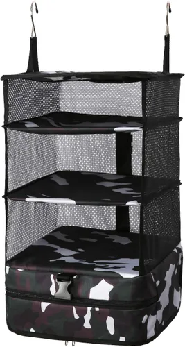 Miniatura 24 de TABITORA - Estantería portátil y plegable de gran capacidad con ganchos para colgar, ideal como almacenamiento para viajes