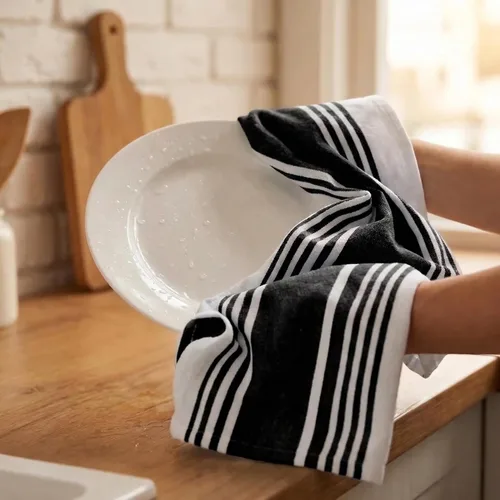 Miniatura 7 de Urban Villa Toallas de cocina 100% algodón, paquete de 6, altamente absorbentes, de secado rápido, súper suaves, de primera calidad, para cocina
