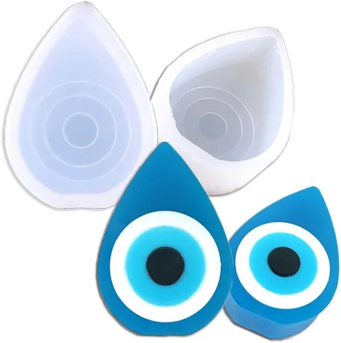 Miniatura 3 de Duawenki Molde de silicona Freshie para coche con forma de ojo malvado para hacer jabón aroma perlas coche Freshie vela colgante resina Mal de ojo
