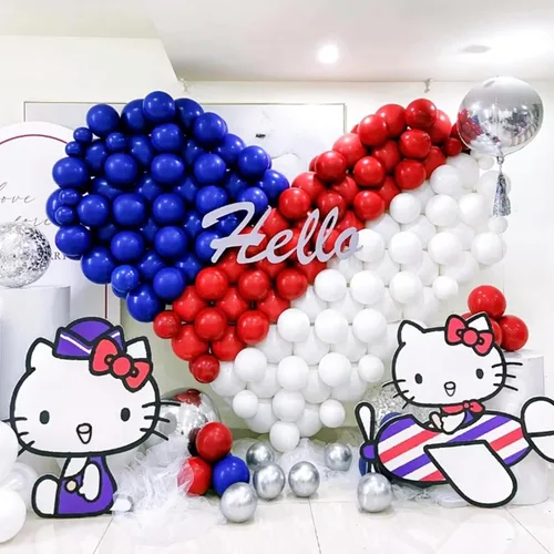 Miniatura 5 de Globos de látex rojos, blancos y azules de 100 unidades para decoraciones del 4 de julio, Día de la Independencia, aniversario patriótico