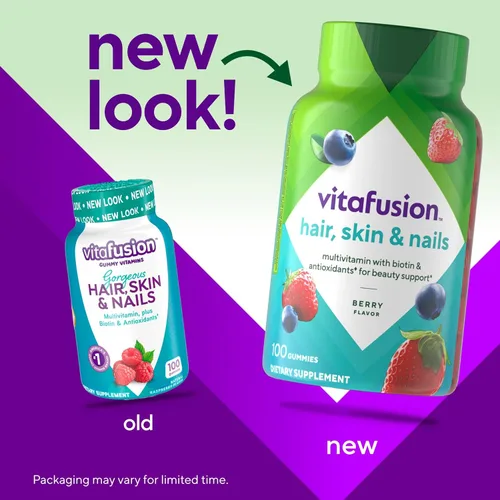 Miniatura 2 de Vitafusion Gorgeous Hair - Vitaminas de gomitas multivitamínicas para el cabello, uñas de piel, además de biotina y vitaminas antioxidantes CE