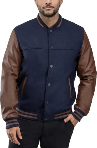 Miniatura 11 de X RAY Chaqueta Varsity para hombre, chaquetas casuales de béisbol Letterman para hombre Negro/Negro - 83006