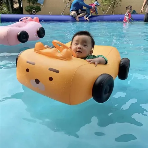 Miniatura 6 de Flotador de piscina para bebé, flotadores de natación con toldo para niños de 1 a 5 años, color amarillo y rosa