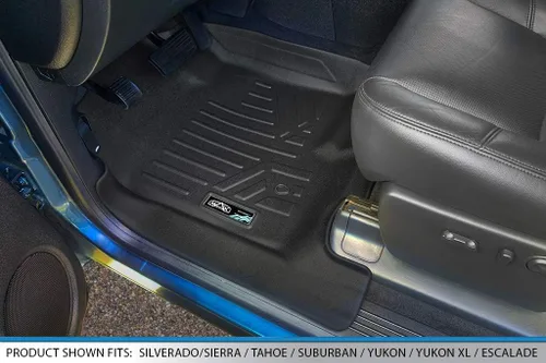 Miniatura 2 de SMARTLINER Juego de tapetes de piso de recubrimiento, de 2 filas, para Chevrolet Silverado 1500 2007-2013