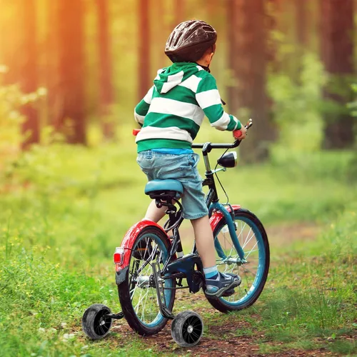 Miniatura 6 de Ruedas de entrenamiento para bicicleta, par de ruedas traseras resistentes con estabilizadores, kit montado para niños y niñas, bicicletas de una