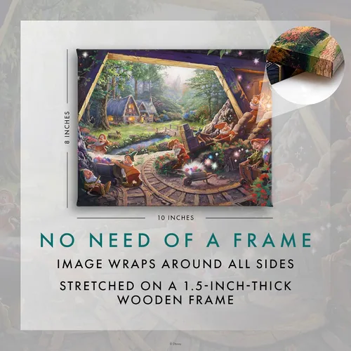 Miniatura 4 de Thomas Kinkade Studios Snow White and the Seven Dwarfs - Lienzo envuelto en galería (8 x 10 pulgadas)