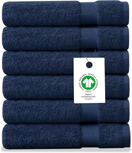 Miniatura 33 de Toalla de baño de felpa de algodón orgánico de lujo Certificado GOTS y OEKO-TEX Toallas de calidad hotelera premium Tecnología Feather Touch