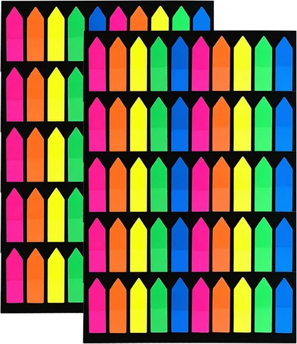 VANRA 2000 marcadores de página, pestañas de índice, banderas de flecha, calcomanías de notas adhesivas de colores, etiquetas de índice para