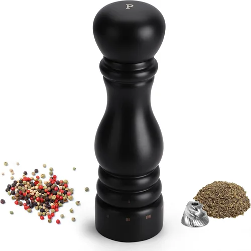 Miniatura 9 de Molinillo de pimienta de madera, molinillo de pimienta manual con núcleo de acero inoxidable, pimentero recargable con cuerpo de madera de haya