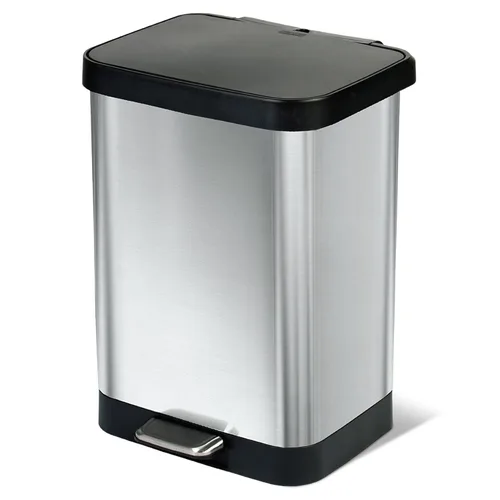 Miniatura 13 de Glad Basurero con pedal de acero inoxidable de 20 galones / 75.5 litros con protección contra olores CloroxTM, color gris plomizo acero
