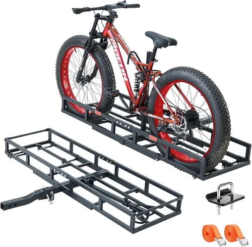Miniatura 10 de Soporte para bicicleta de montaje en enganche para bicicleta eléctrica resistente, se adapta a 2 bicicletas eléctricas de montaña con neumáticos