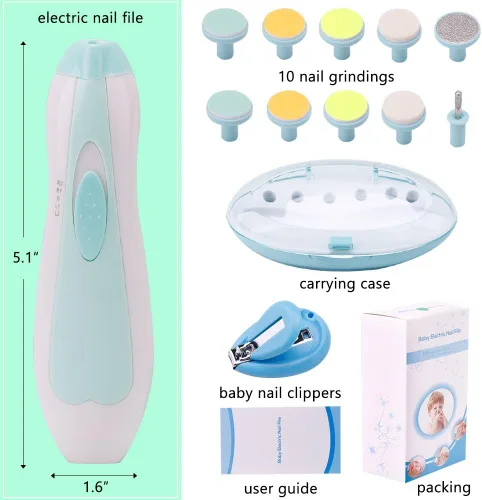 Miniatura 8 de Cortauñas Eléctrico para Bebés Lima de Uñas Cortauñas para Bebés, Kit de Lima Segura Lijadora para Recién Nacidos Bebés Niños Pequeños o Adultos