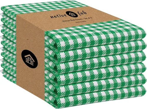 Miniatura 24 de Native Fab Paquete de 12 toallas de cocina a cuadros a cuadros, de algodón, duradero, lavable, de 16 x 26 pulgadas, paños de cocina, suaves y Gris